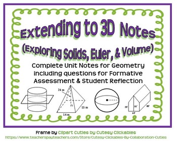 Preview of Extending to 3D Guided Notes for Geometry (Complete Unit)