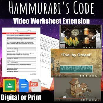 Preview of Extension Activity - Hammurabi's Code video worksheet