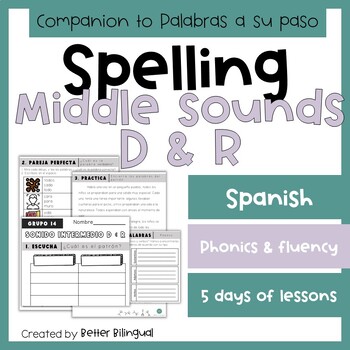 Preview of 3rd Grade Spanish middle sounds lesson and reading passage Palabras a su Paso