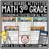 Math 3rd Grade Centers Choice Boards Math Early Fast Finis