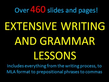 Preview of Extensive Writing and Grammar Lessons