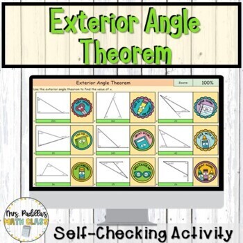 Preview of Exterior Angle Theorem Activity Self-checking