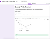 Exterior Angle Theorem Quiz (Self-Grading!)