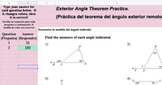 Exterior Angle Theorem Self-Checker (Distance Learning/Google)