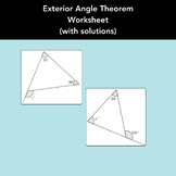 Exterior Angle Theorem Worksheet (with solutions)