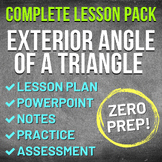 Exterior Angle of a Triangle Worksheet Complete Lesson (NO