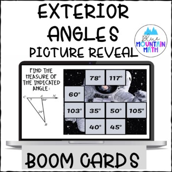 Preview of Exterior Angles Picture Reveal Boom Cards--Digital Task Cards