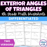 Exterior Angles of Triangles - Exterior Angle Theorem Diff