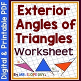Triangles Interior and Exterior Angles of Triangles Worksheet