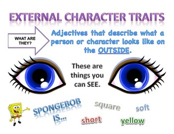 Preview of External and Internal Character Traits Posters
