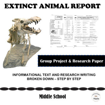 Preview of Extinct Animal Informational Writing and Group Presentation *ੈ✩‧₊ Middle School