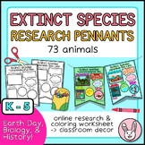 Extinct Species Research Pennants | 73 Animals | Earth Day