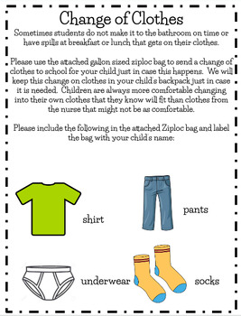 Extra Clothes Notes by Mrs Blakemore | TPT