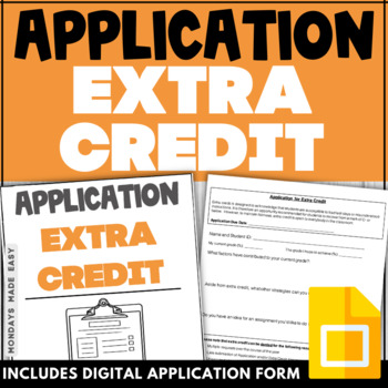 Preview of Form for Extra Credit Assignments and Requests - Back to School - Digital, Print
