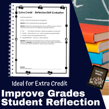 Preview of Extra Credit Student Reflection to Improve Grades