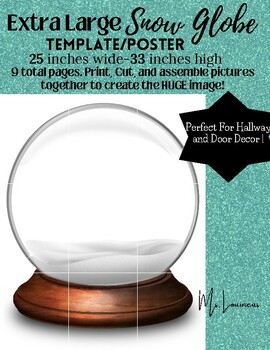 Preview of Extra Large Snow Globe Poster Template HUGE Print and Assemble together