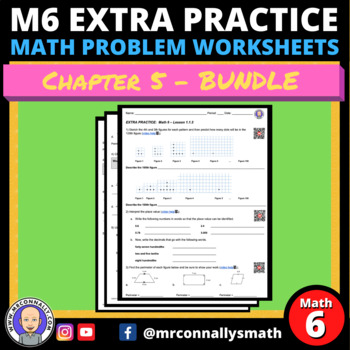 Preview of Extra Practice: Math 6 - Chapter 5 Bundle