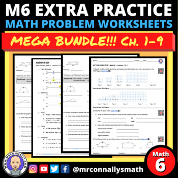 Preview of Extra Practice: Math 6 - Chapters 1-9 MEGA Bundle
