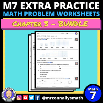 Preview of Extra Practice: Math 7 - Chapter 3 Worksheet Bundle