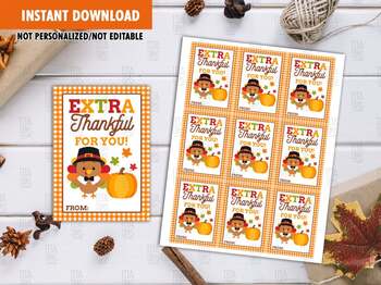Preview of Extra Thankful for You Gift Tags Ideas, Instant Download