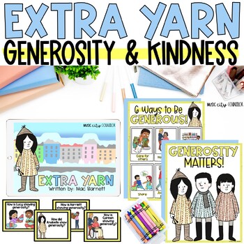 Preview of Extra Yarn Lesson Generosity, Kindness, SEL & Counseling, Digital & In-Person