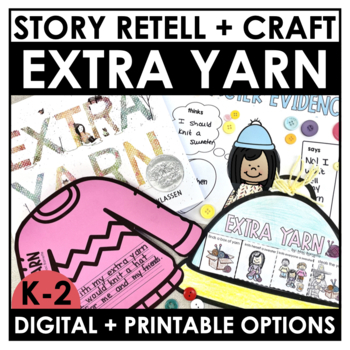 Preview of Extra Yarn Read Aloud Digital + Printable Google Slides™ | Retell Craft