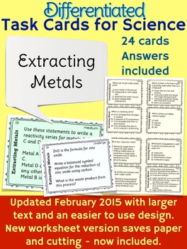 Preview of Extracting Metals Task cards