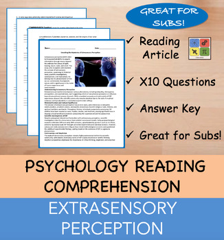 Preview of Extrasensory Perception - Psychology Reading Passage - 100% EDITABLE