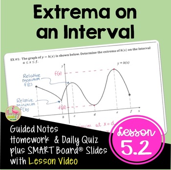 Preview of Calculus Extrema On An Interval with Lesson Video (Unit 5)