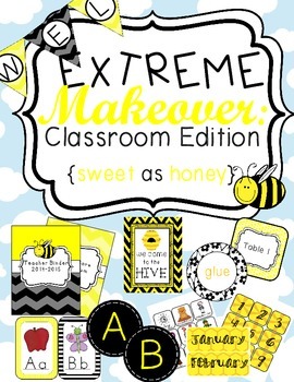 Bee Classroom Theme Printable Decor Kit Yellow And Black Tpt