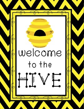 Bee Classroom Theme Printable Decor Kit Yellow And Black Tpt