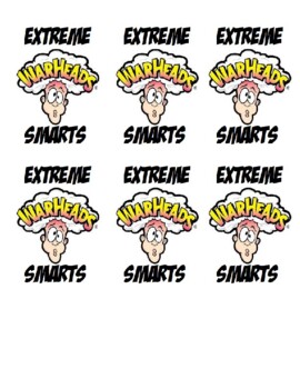 Preview of Extreme Smarts Testing Treat Tag (Warheads)