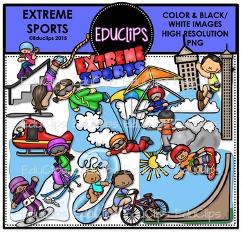Preview of Extreme Sports Clip Art Bundle {Educlips Clipart}