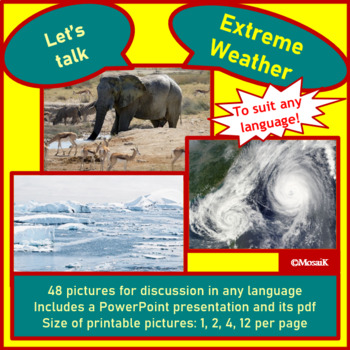 Preview of Extreme Weather Earth Day Geography Discussion picture cards