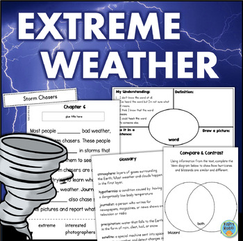 Preview of Extreme Types of Weather Severe STORMS Hurricanes Tornados Reading Comprehension
