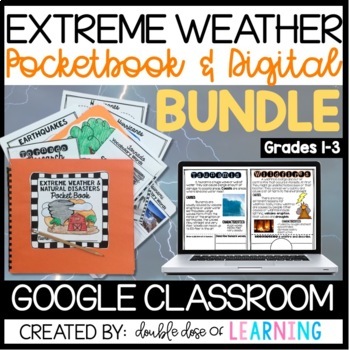 Preview of Extreme Weather & Natural Disasters Digital and Printable Pocketbook Bundle