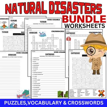 Preview of Extreme Weather & Natural Disasters,PUZZLES,Worksheets,Early Finishers, BUNDLE