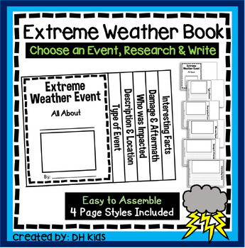Preview of Extreme Weather Report, Storm Flip Book Research Project, Weather Writing