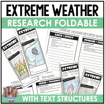 Preview of Extreme Weather Research Project w/ Text Structures - Natural Disasters Activity
