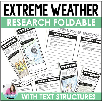 Preview of Extreme Weather Research Project w/ Text Structures - Natural Disasters Activity