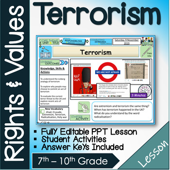 Preview of Extremism and Terrorism Lesson