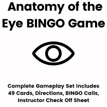 Preview of Complete Eye Anatomy BINGO Set (Eye Anatomy Quiz Game)  Eye Lesson Plan (Sub OK)