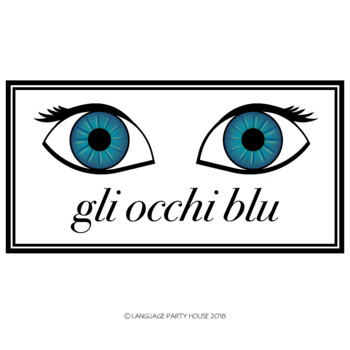 Eye Color in Italian Printables by Language Party House | TpT