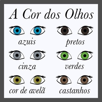 Preview of Eye Color in Portuguese -  (Printables and Clip Art)