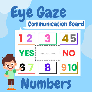 Preview of Eye Gaze Communication Board | Numbers | AAC low tech devices | VOL-01