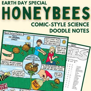 Preview of Earth Day 2024 - Help the Honeybees Coloring Sheets, Lesson & Word Search