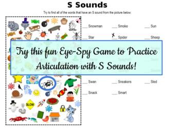 Preview of Eye-Spy S Sounds - Articulation Practice