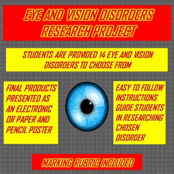 Preview of Eye and Vision Disorders Project (Senses and Human Anatomy and Physiology)