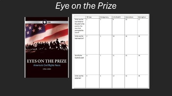 Preview of Eye on the Prize Discussion and Worksheet for Civil Rights Movement