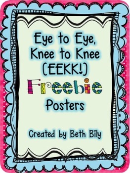 eye to eye knee to knee posters by second grade discoveries tpt